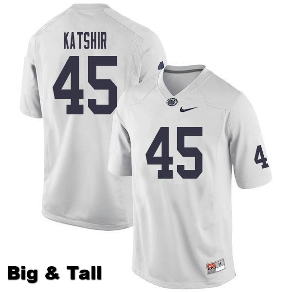 NCAA Nike Men's Penn State Nittany Lions Charlie Katshir #45 College Football Authentic Big & Tall White Stitched Jersey WIG1298ES